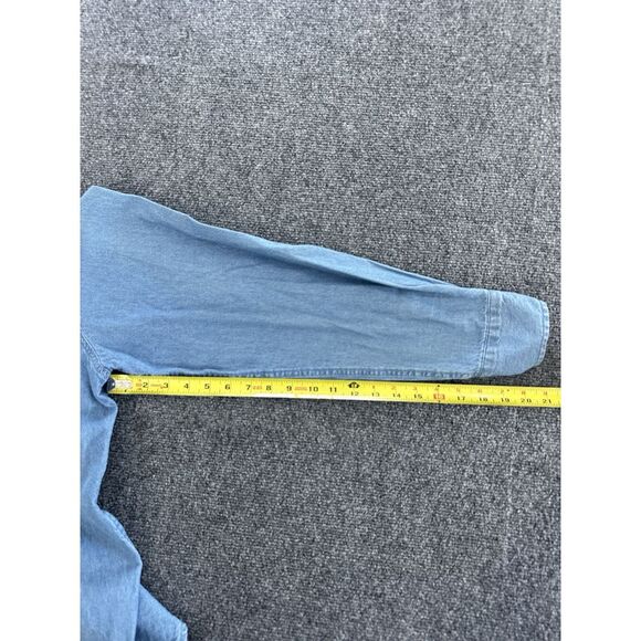 Women's Vintage 90's Embroidered Air Balloon Denim Rainbow Shirt Button Up 2XL - Picture 7 of 7